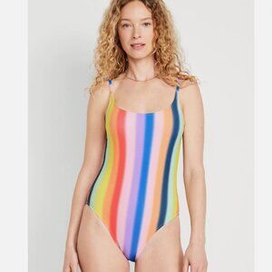 Women's Multi-Color Striped One-Piece Swimsuit